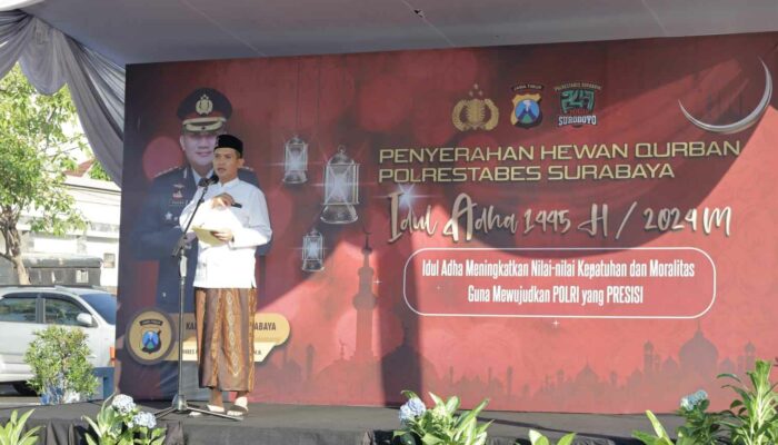 Hari Raya Idul Adha 1445 H, Polrestabes Surabaya Menerima dan Menyalurkan 143 Hewan Kurban