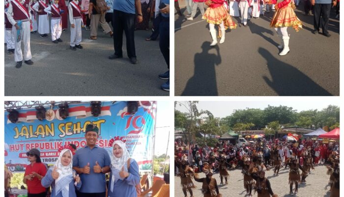 Jalan Sehat Dalam Rangka HUT Kemerdekaan RI Yang Ke 79 “Nusantara Baru Indonesia Maju” Di Desa Trosobo Kecamatan Taman