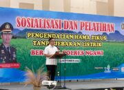 Polres Ngawi Lakukan Sosialisasi Pada Korban Jebakan Tikus Beraliran Listrik di Sawah