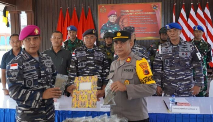 TNI AL Berhasil Amankan Kurir Penyelundupan 600 Gram Ganja Di Jayapura