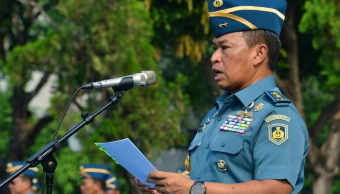 Gelora Semangat Pemuda Prajurit TNI AL Terlihat Saat Upacara Hari Sumpah Pemuda Ke-96 Tahun 2024