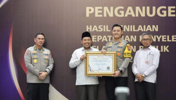 Polres Lamongan Raih Penghargaan Peringkat Pertama Inovasi Yanlik Tahun 2024 Kategori A dari Ombudsman RI