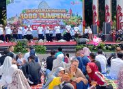 Warga Nganjuk  Antusias Serbu Tumpeng Masal dalam peringati Hari Jadi Nganjuk ke 1088