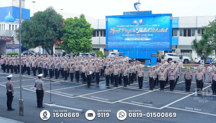 Korlantas Polri Gelar Apel dan Halal Bihalal Idul Fitri 1446 H, Kakorlantas Apresiasi Kinerja Polantas dalam Operasi Ketupat 2025