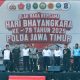 Soliditas Polda Jatim Bersama TNI dan Forkopimda Olahraga Bersama Sambut Hari Bhayangkara ke -79