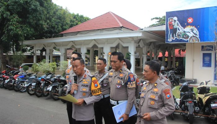 Respon Pengaduan Masyarakat Polres Tuban Amankan 65 Unit Motor Tidak Sesuai Spektek