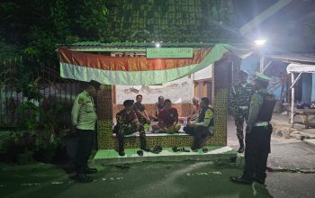 Polsek Beji dan Banser Aktifkan Pos Kamling dalam Rangka Harkamtibmas
