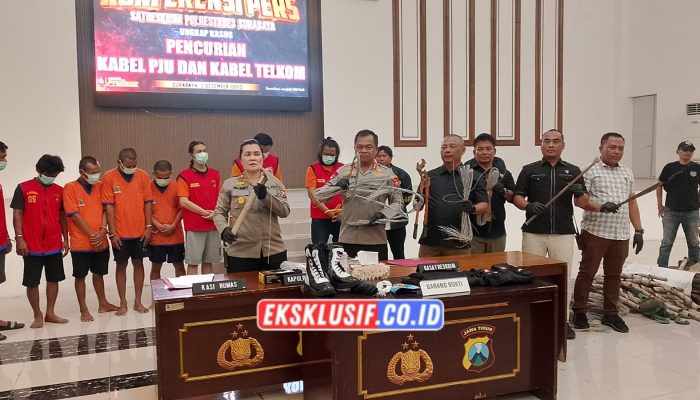 Komplotan Pencurian Kabel Telkom dan PJU Yang Sempat Meresahkan Kota Surabaya, Berhasil Dibekuk Polrestabes Surabaya