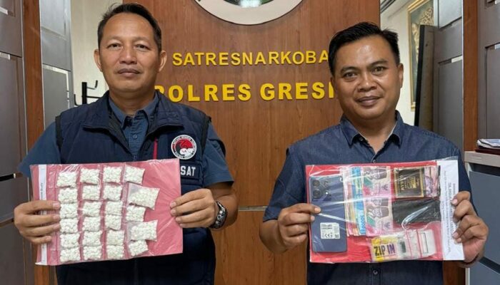 Polres Gresik Amankan Tersangka Pengedar Ribuan  Pil Koplo di Tlogopojok