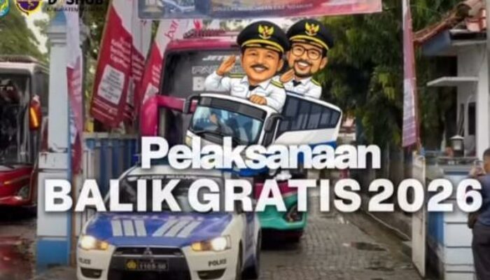 Melalui Dinas Perhubungan Pemerintah kabupaten Nganjuk Memfasilitasi 6 Armada  Bus Balik Gratis  Pemudik Lebaran Di 2026