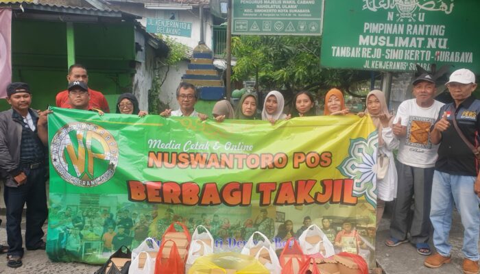 Media Online Nuswantoro Pos Berbagi 600 Takjil di Jalan Raya Kenjeran 113 Surabaya