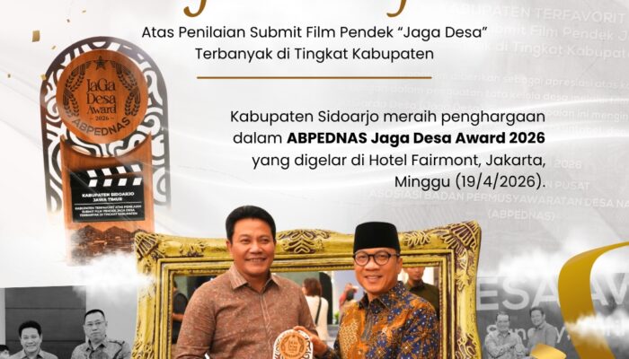 2026 Sidoarjo Raih Penghargaan Kabupaten Terfavorit di Jaga Desa Award