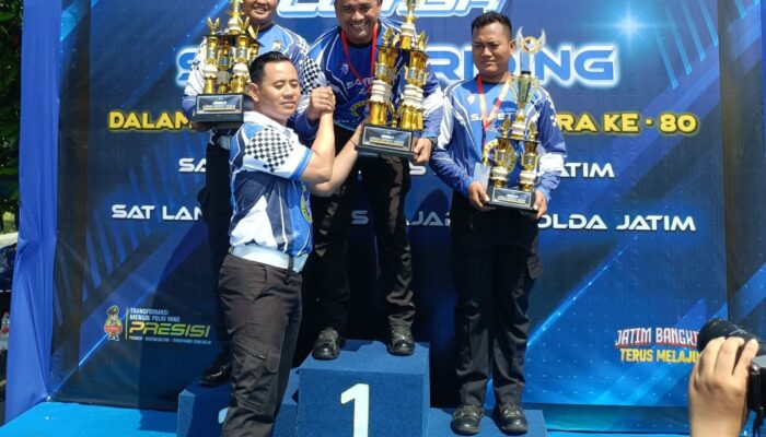 Satlantas Polres Gresik Berprestasi, Aiptu Bambang Juara 1 Safety Riding Hari Bhayangkara ke-80