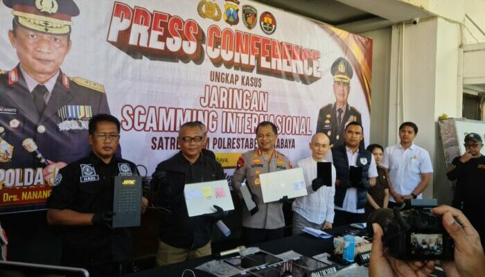 Polrestabes Surabaya Amankan 45 Tersangka dari Pengembangan Penyidikan Kasus Siber Internasional