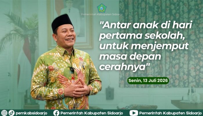 Hari Pertama Sekolah, Bupati Subandi Ajak Guru dan Orang Tua Sidoarjo Kolaborasi Bangun Karakter Anak