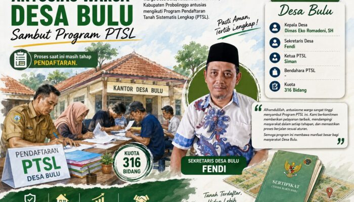 Disediakan Kuota 316 Bidang, Warga Desa Bulu Kraksaan Antusias Daftar Program PTSL