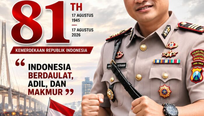Adik Agus Putrawan, Kasat Narkoba Polres Pelabuhan Tanjung Perak Surabaya.  Mengucapkan Selamat Peringatan Dirgahayu Republik Indonesia ke-81 Th, 17 Agustus 2026