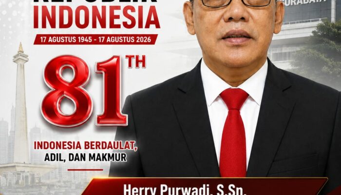 Herry Purwadi, Kadisbudporapar Kota Surabaya Mengucapkan Selamat Peringatan Dirgahayu Republik Indonesia ke-81 Th, 17 Agustus 2026