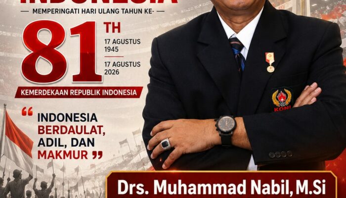 Drs. Muhammad Nabil, Ketua Umum Koni Jatim Mengucapkan Selamat Peringatan Dirgahayu Republik Indonesia ke-81 Th, 17 Agustus 2026