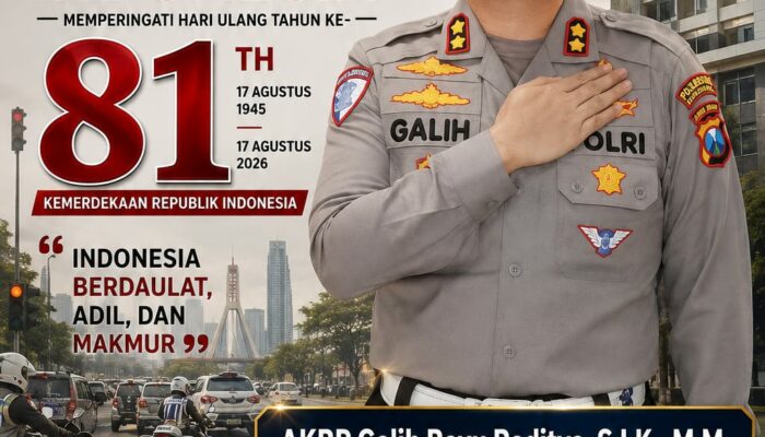 AKBP Galih BR, Kasat Lantas Polrestabes Surabaya Selamat Peringatan Dirgahayu Republik Indonesia ke-81 Th, 17 Agustus 2026
