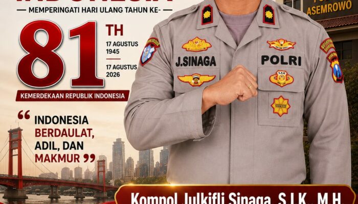 Kompol Julkifli Sinaga, Kapolsek Asemrowo Selamat Peringatan Dirgahayu Republik Indonesia ke-81 Th, 17 Agustus 2026