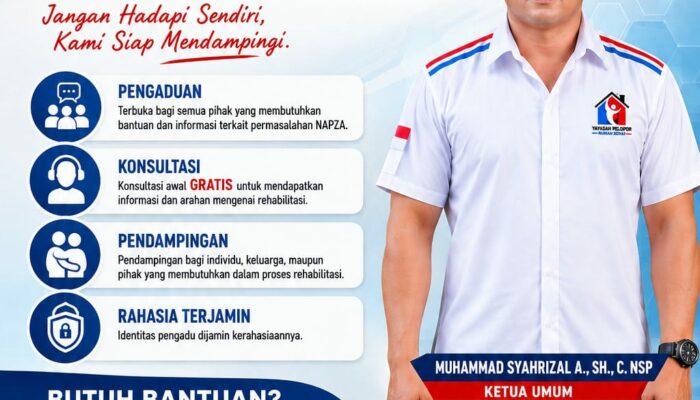 Yayasan Pelopor Rumah Sehat Buka Layanan Pengaduan dan Pendampingan Rehabilitasi NAPZA 24 Jam