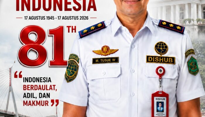 Mohammad Yusuf Wibiseno, S. Sos., MM. Kepala Dinas Perhubungan Kabupaten Pamekasan Mengucapkan Selamat Memperingati  Dirgahayu Republik Indonesia Ke – 81 Tahun, 17 Agustus 2026