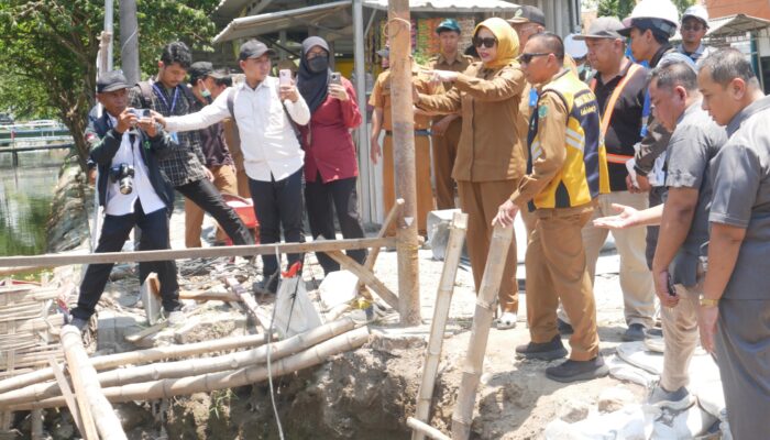 Sidak Proyek Jembatan Candinegoro yang Terlambat, Wabup Mimik Idayana Temukan Deviasi 28 Persen