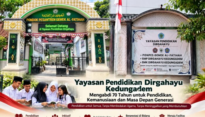 Berdiri 70 Tahun, Yayasan Pendidikan Dirgahayu Kedungadem Kedepankan Kemanusiaan, Pendidikan Inklusif dan Keamanan Siswa