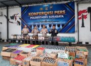 Polrestabes Surabaya Amankan 5.385 Botol Miras dalam Operasi KRYD